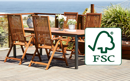 El sello FSC® asegura la madera sostenible de tu mobiliario de jardín