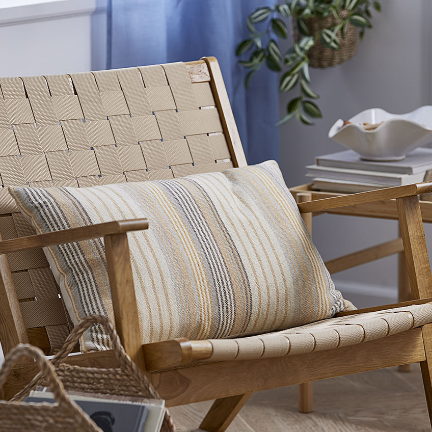 Sillón VADEHAVET con cojín BELLIS Sillón con cojín de rayas