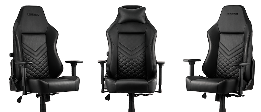 A black gaming chair in different angles 