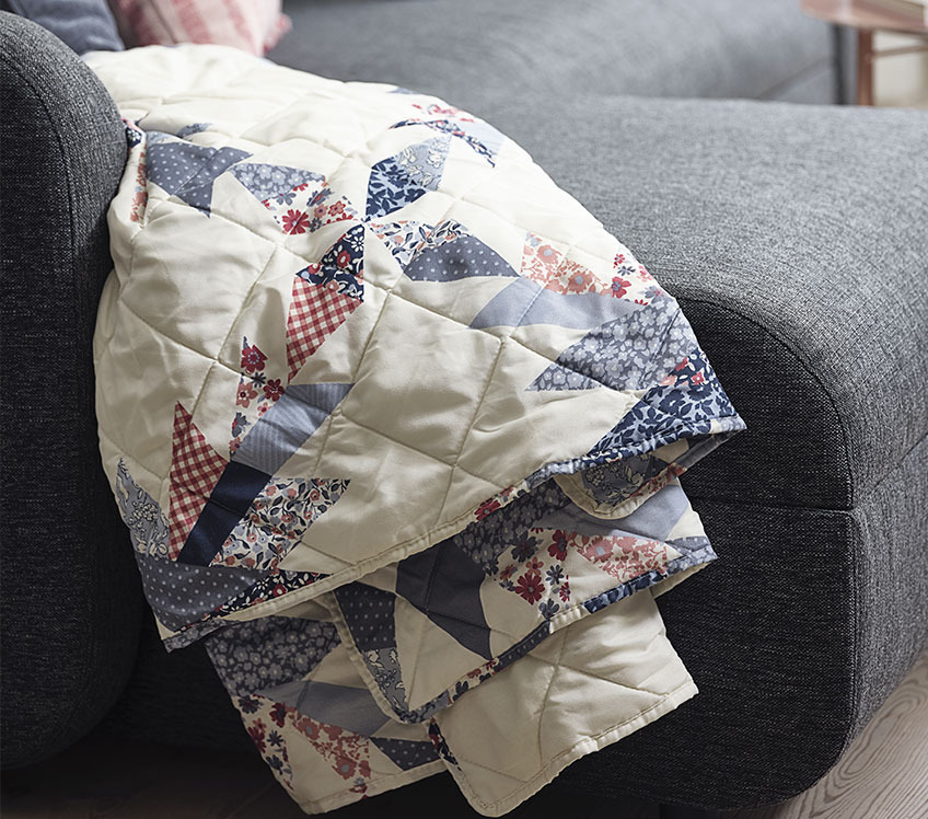 Quilted blanket in an armchair 